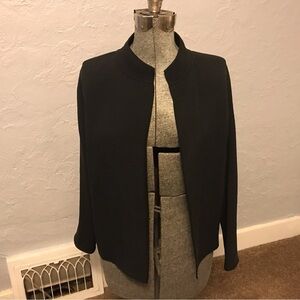 Eileen Fisher Black Open Silk/Rayon Blazer